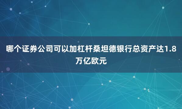 哪个证券公司可以加杠杆桑坦德银行总资产达1.8万亿欧元